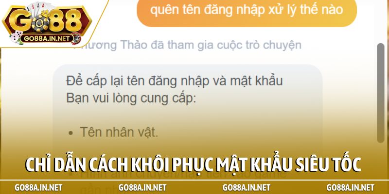 Chỉ dẫn cách khôi phục mật khẩu siêu tốc